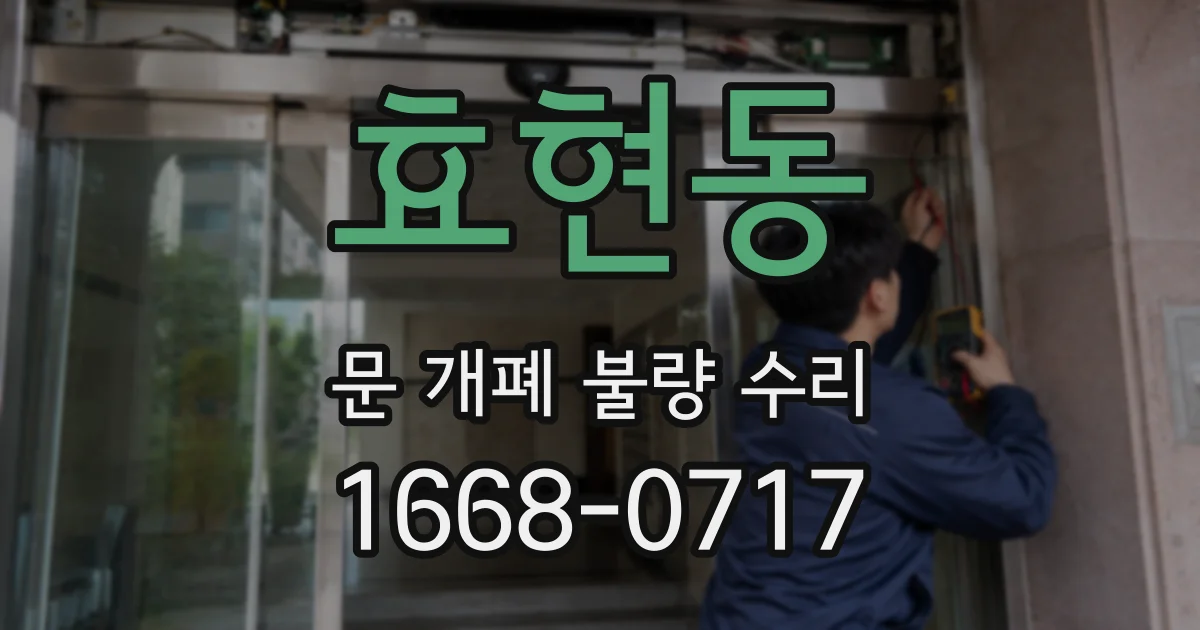 효현동 문 개폐 불량 수리