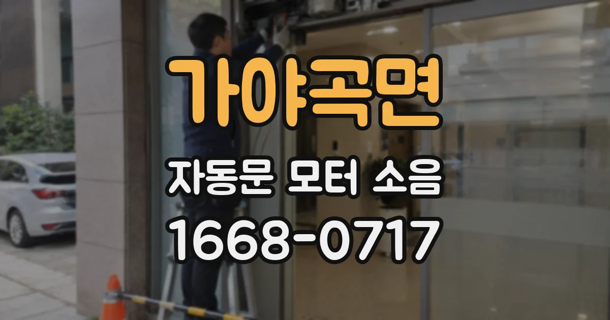 가야곡면 자동문 모터 소음