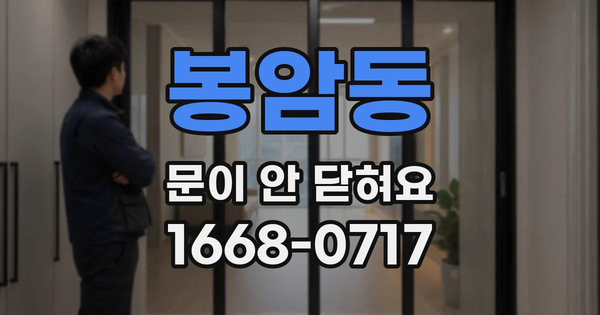 봉암동 문이 안 닫혀요