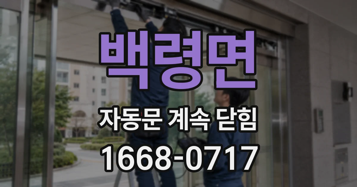 백령면 자동문 계속 닫힘