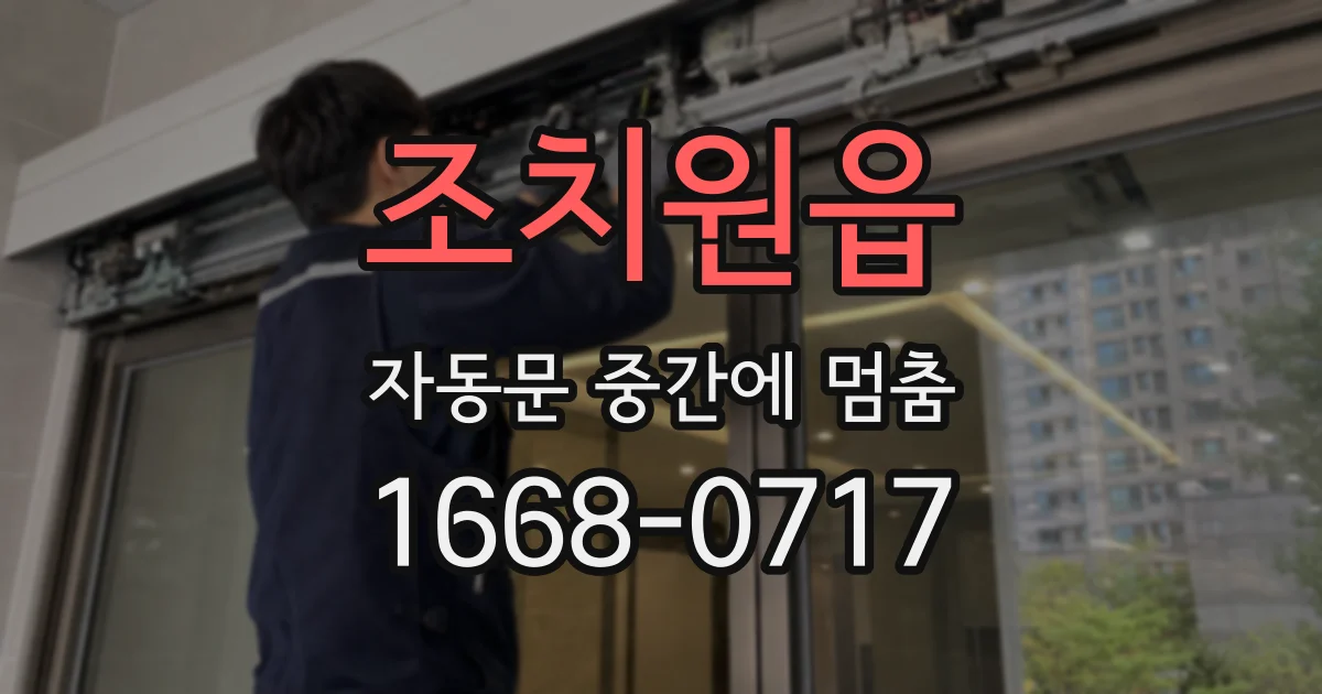 조치원읍 자동문 중간에 멈춤