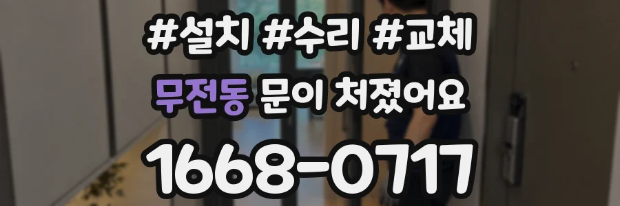 무전동 문이 처졌어요