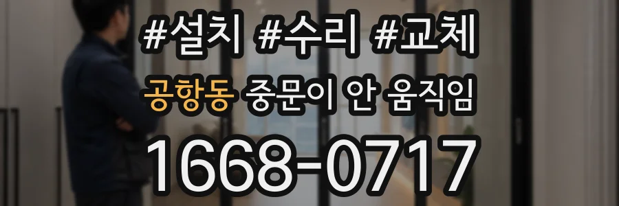 공항동 중문이 안 움직임