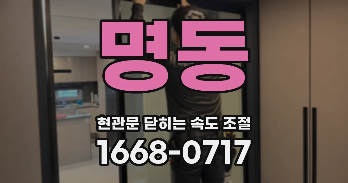 명동 현관문 닫히는 속도 조절