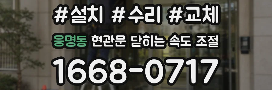 응명동 현관문 닫히는 속도 조절