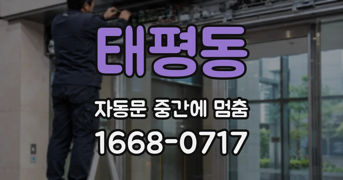 태평동 자동문 중간에 멈춤