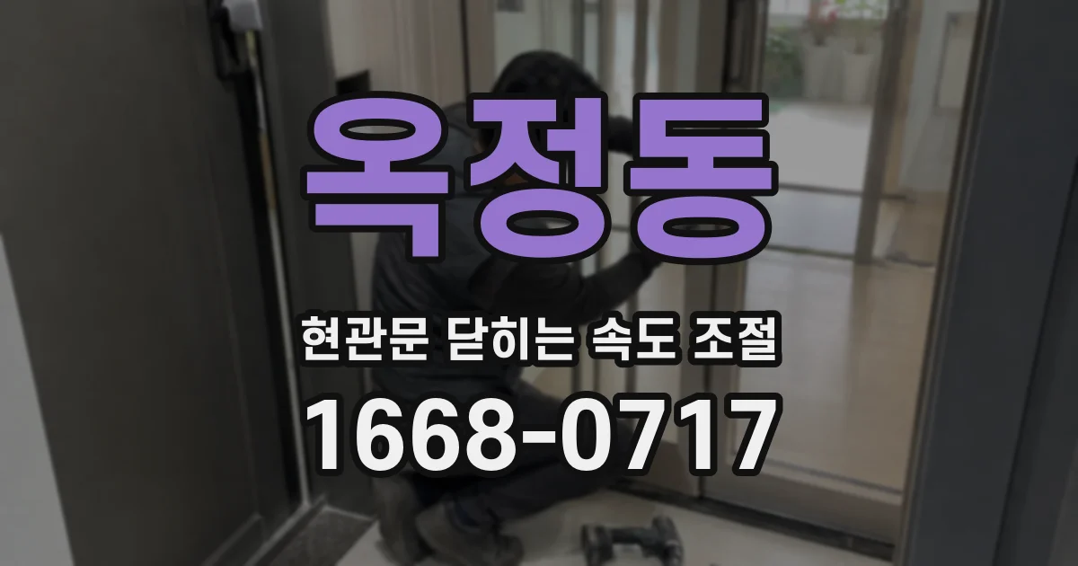 옥정동 현관문 닫히는 속도 조절