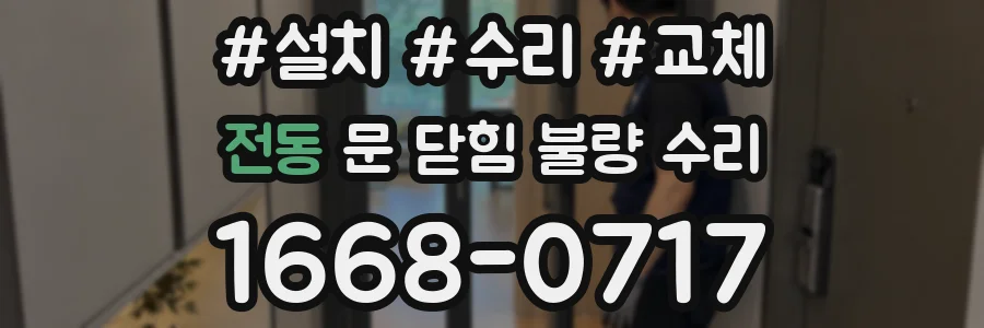 전동 문 닫힘 불량 수리