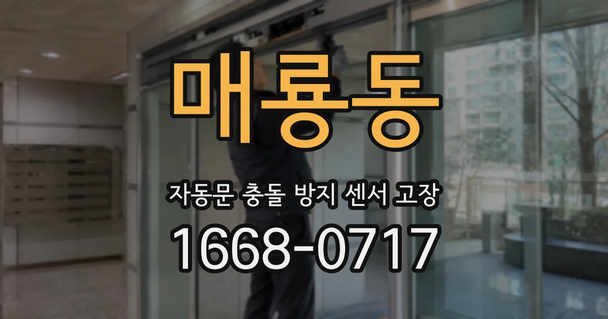 매룡동 자동문 충돌 방지 센서 고장