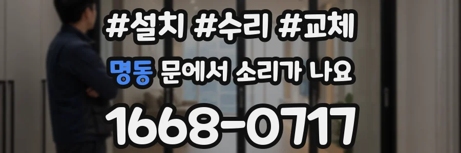 명동 문에서 소리가 나요
