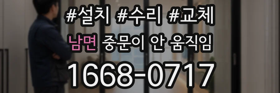남면 중문이 안 움직임