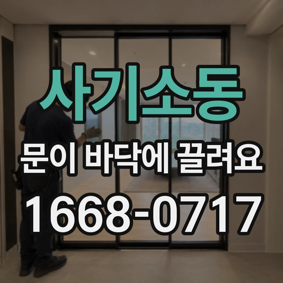 사기소동 문이 바닥에 끌려요