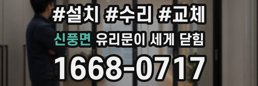 신풍면 유리문이 세게 닫힘
