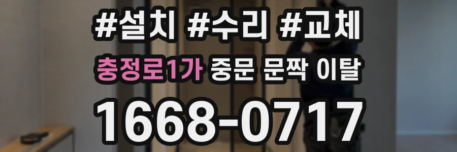 충정로1가 중문 문짝 이탈