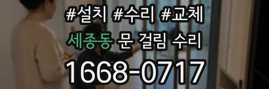 세종동 문 걸림 수리