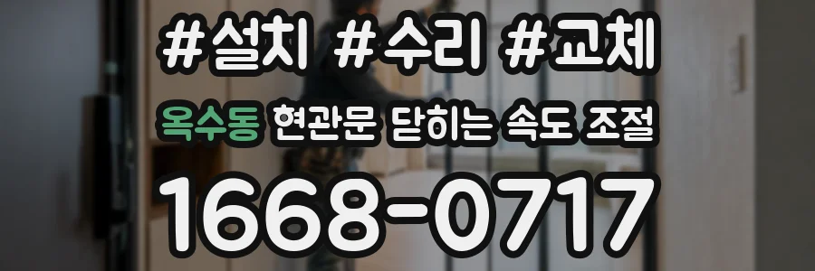 옥수동 현관문 닫히는 속도 조절