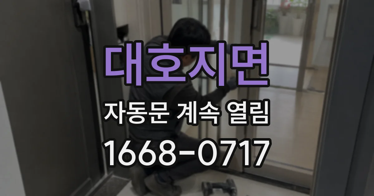 대호지면 자동문 계속 열림