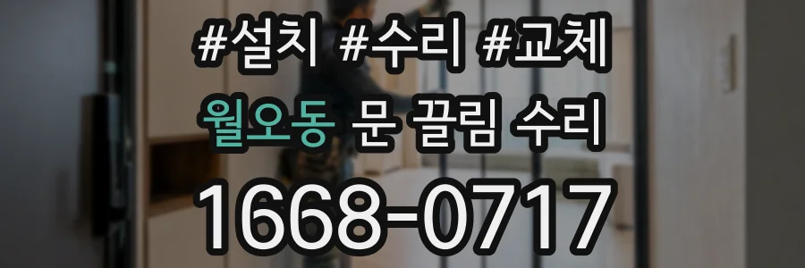 월오동 문 끌림 수리