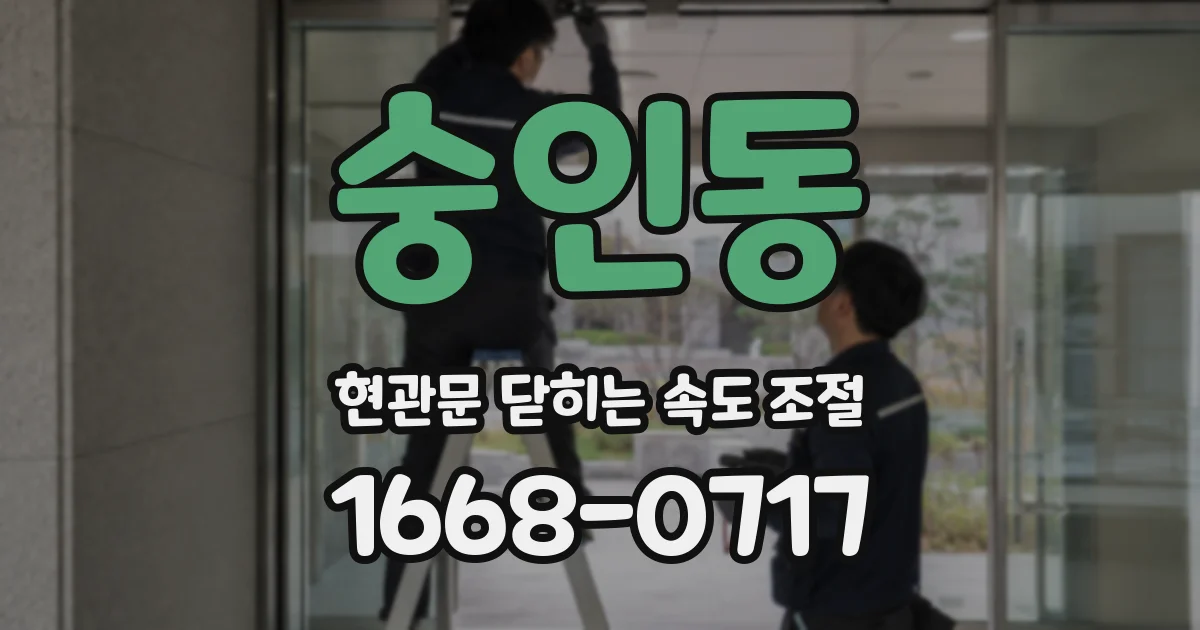 숭인동 현관문 닫히는 속도 조절