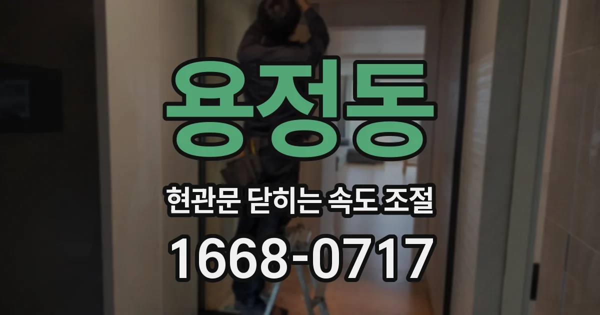 용정동 현관문 닫히는 속도 조절