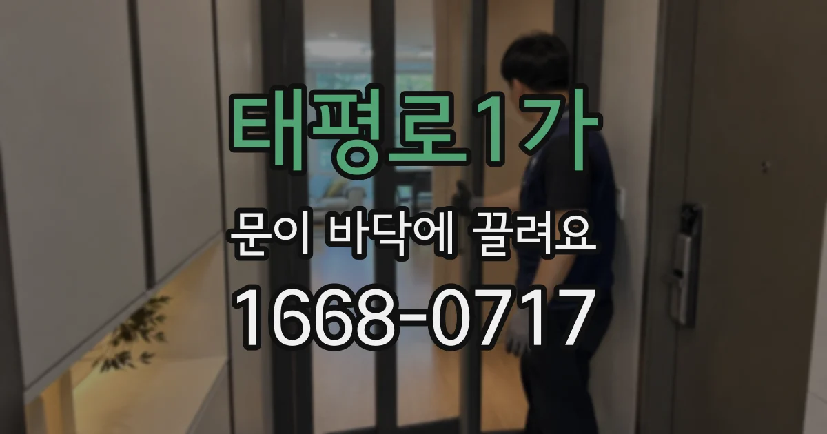 태평로1가 문이 바닥에 끌려요