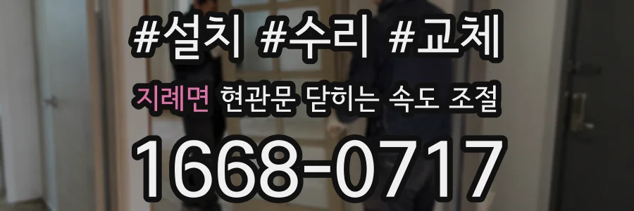 지례면 현관문 닫히는 속도 조절