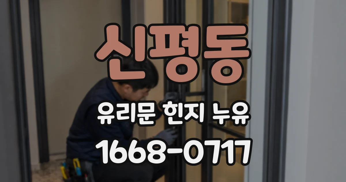 신평동 유리문 힌지 누유
