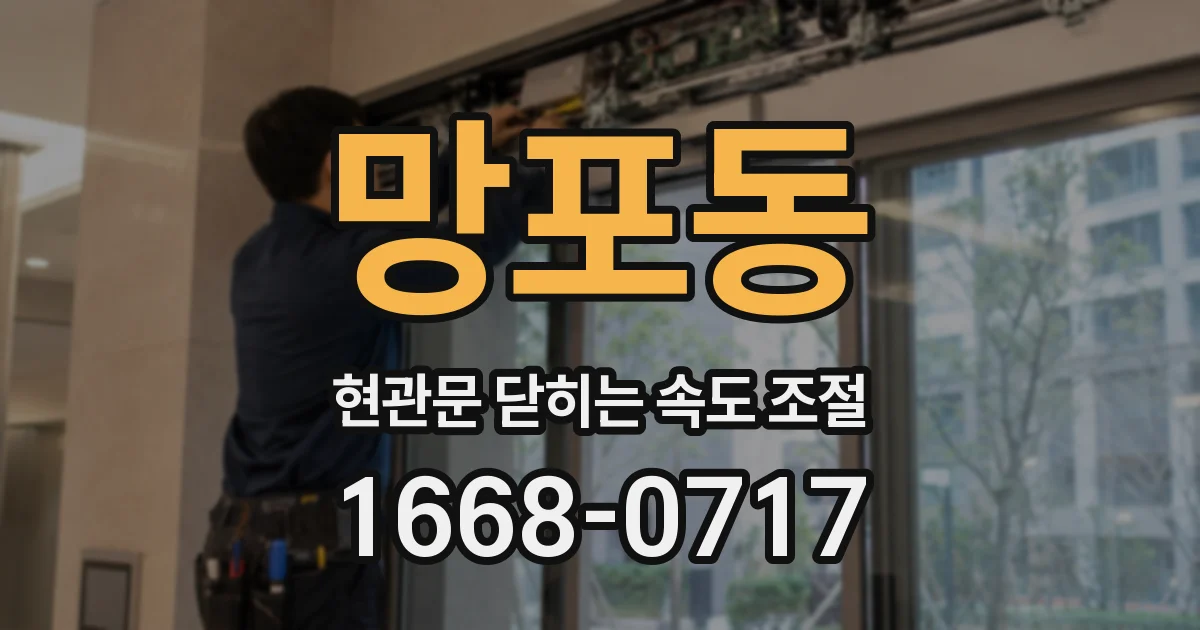 망포동 현관문 닫히는 속도 조절