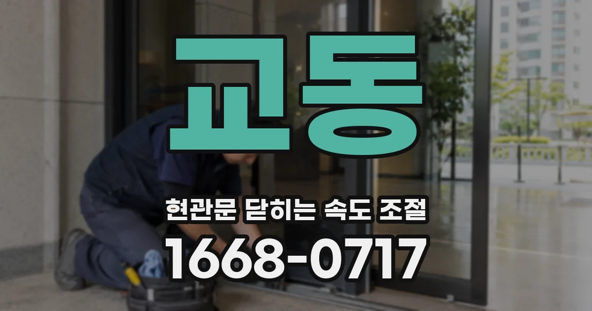 교동 현관문 닫히는 속도 조절