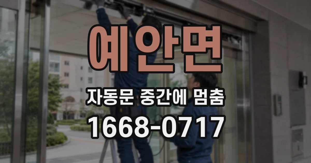 예안면 자동문 중간에 멈춤