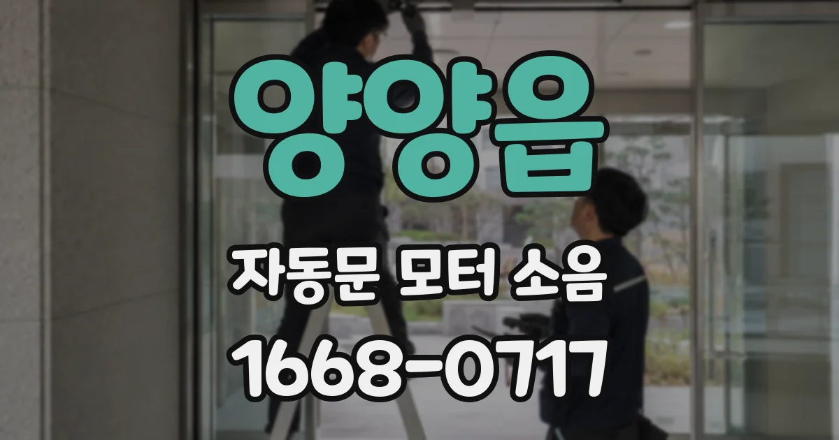 양양읍 자동문 모터 소음