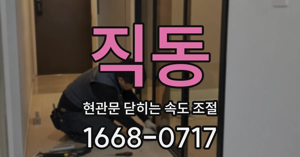 직동 현관문 닫히는 속도 조절