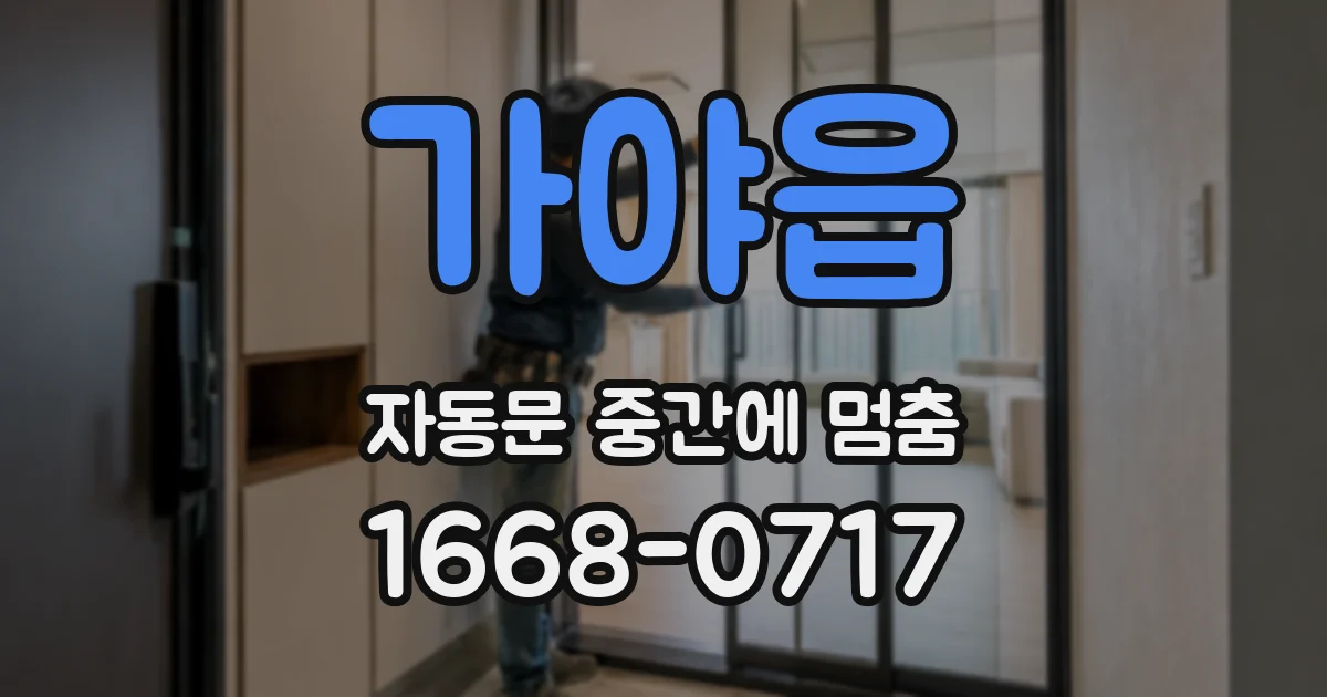 가야읍 자동문 중간에 멈춤