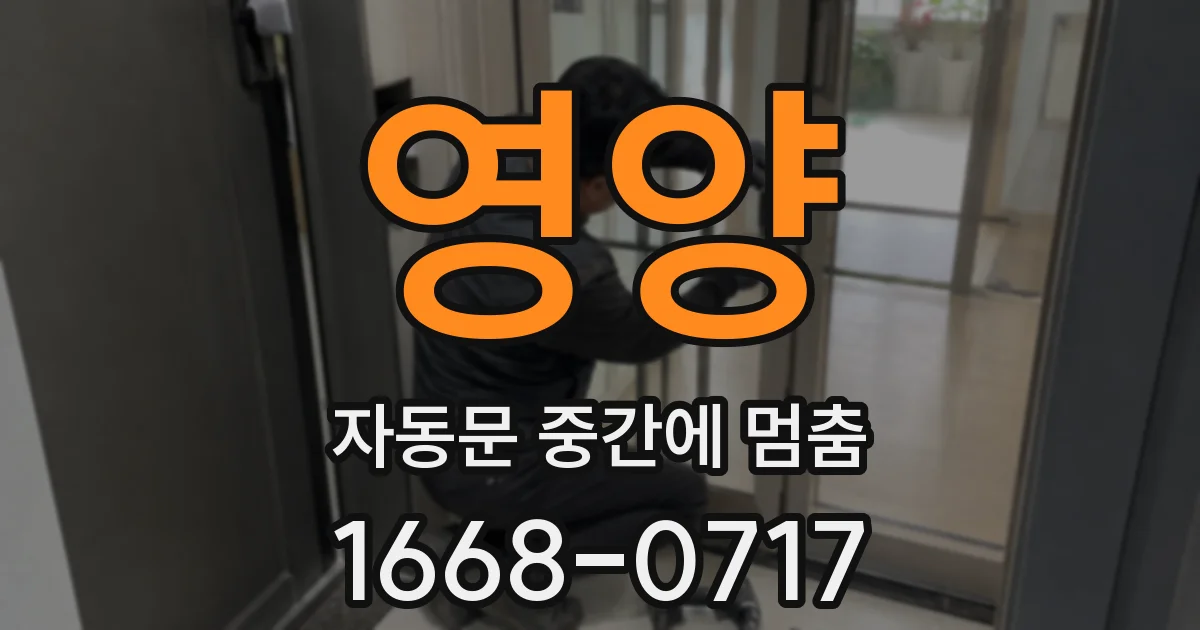 영양 자동문 중간에 멈춤