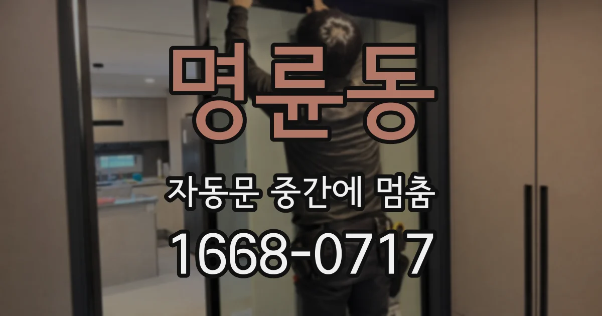 명륜동 자동문 중간에 멈춤