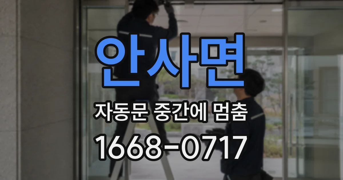 안사면 자동문 중간에 멈춤