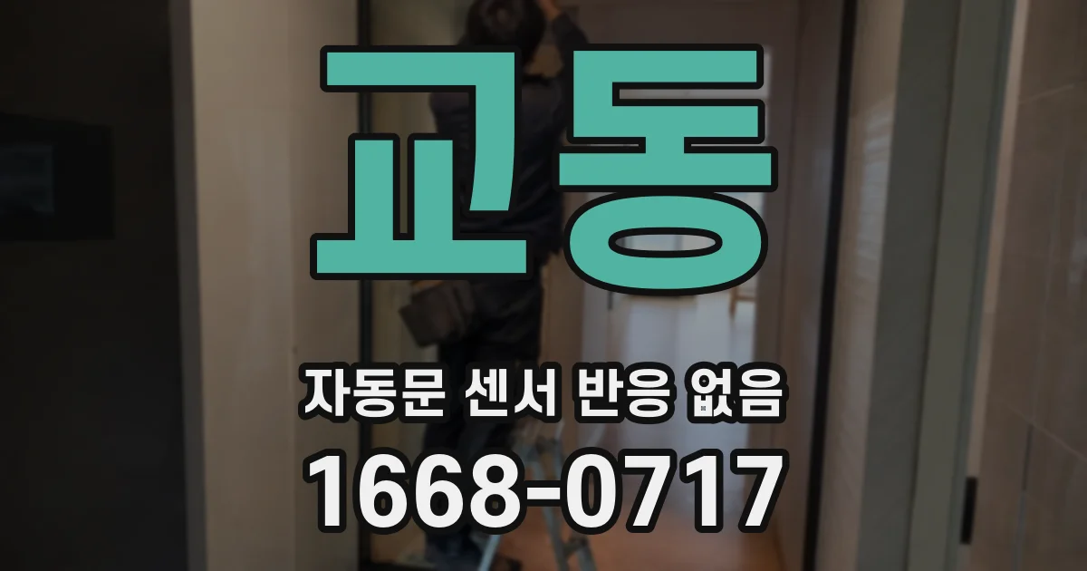 교동 자동문 센서 반응 없음