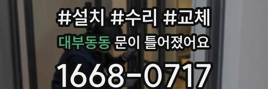 대부동동 문이 틀어졌어요