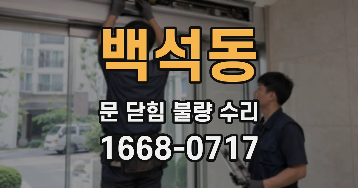 백석동 문 닫힘 불량 수리