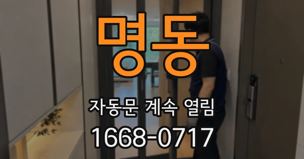 명동 자동문 계속 열림