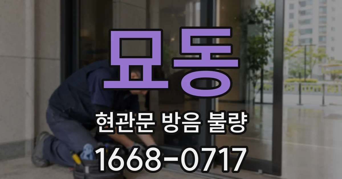 묘동 현관문 방음 불량