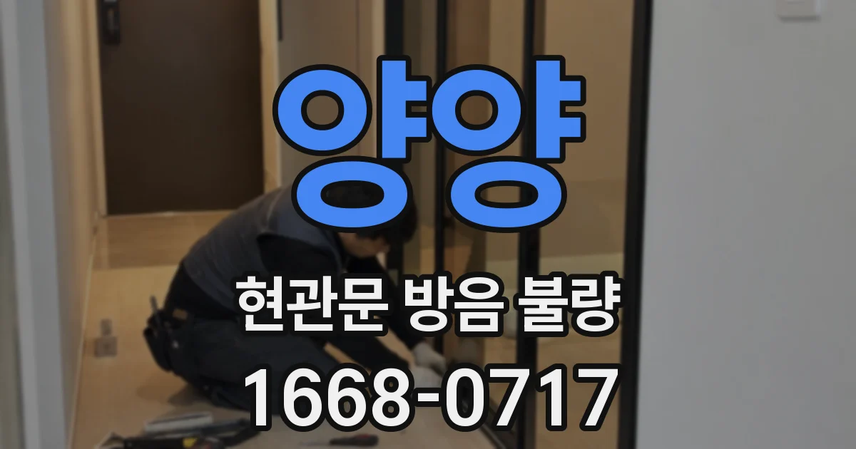 양양 현관문 방음 불량