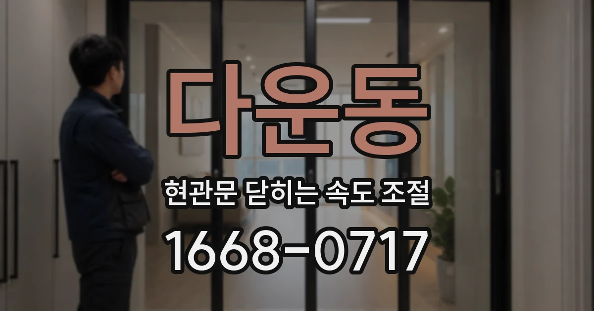 다운동 현관문 닫히는 속도 조절