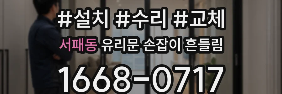 서패동 유리문 손잡이 흔들림