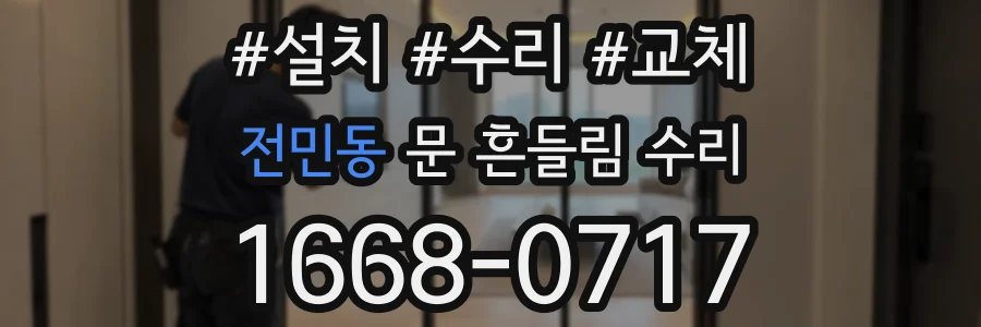 전민동 문 흔들림 수리