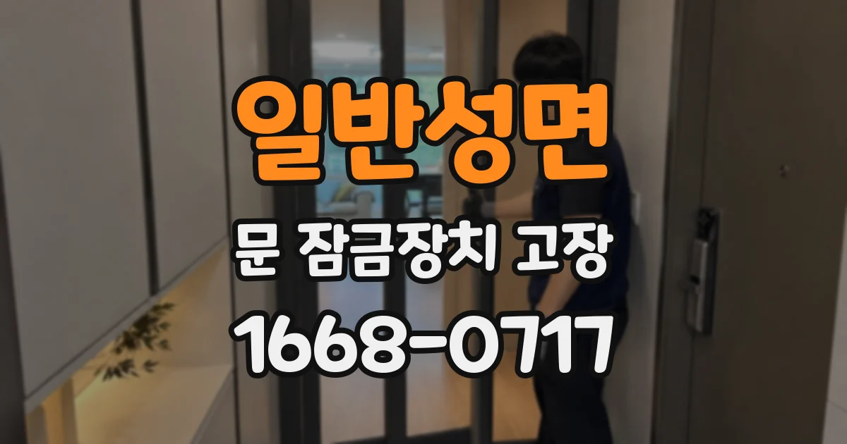 일반성면 문 잠금장치 고장