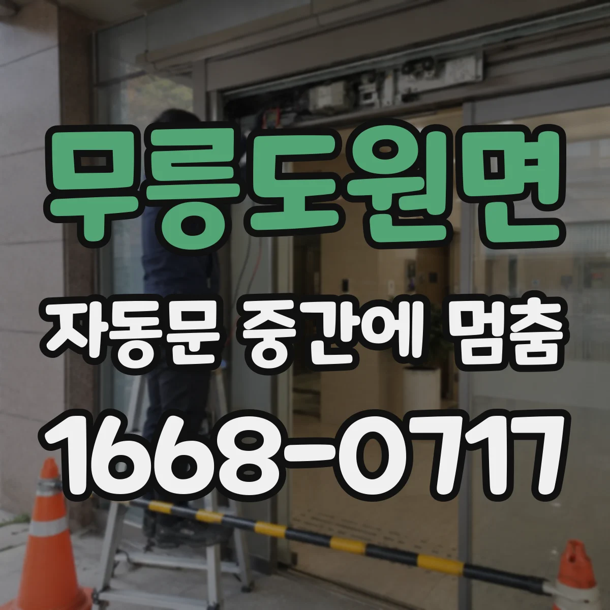 무릉도원면 자동문 중간에 멈춤