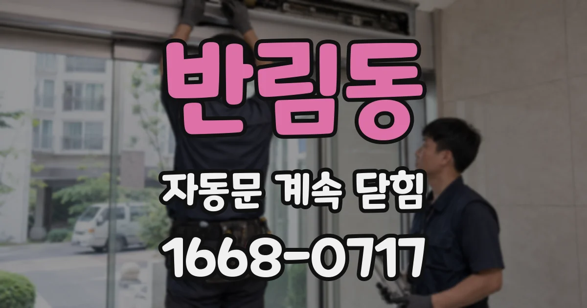 반림동 자동문 계속 닫힘