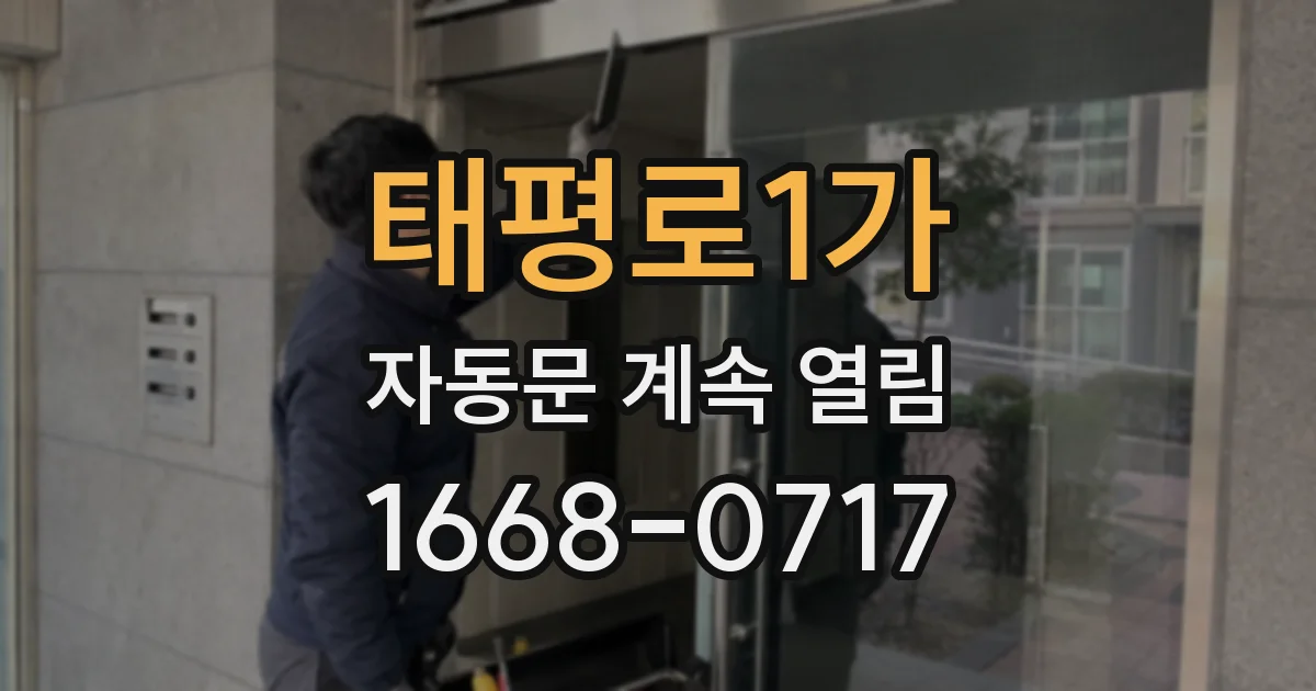 태평로1가 자동문 계속 열림