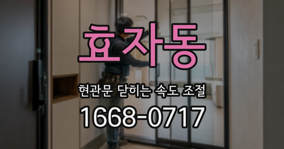 효자동 현관문 닫히는 속도 조절